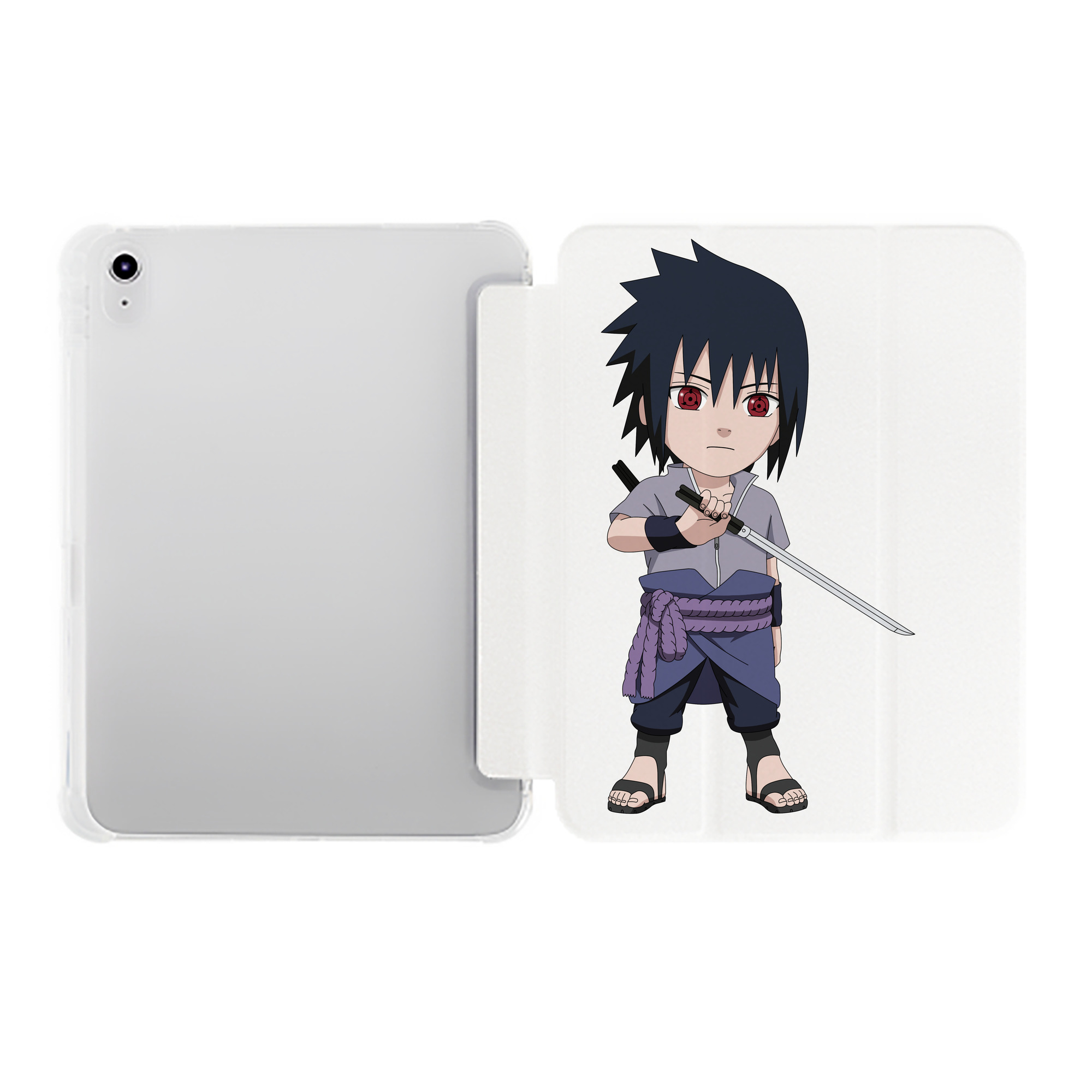 （画像用） NARUTO -ナルト- うちは サスケ Uchiha Sasuke IPad ケース ペン収納付き 三つ折りスタンド PUレザー×シリコン 対応機種9.5/10.5/10.9インチ